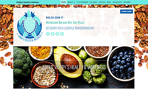 screenshot of Robby's Health and Wellness website