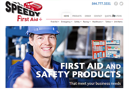 screenshot of Speedy First Aid website
